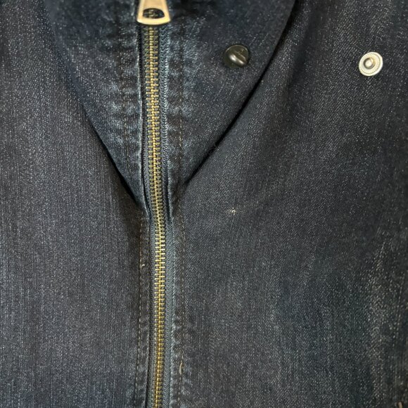 Style & Co Women's Dark Denim Full Zip Snap Collar Jean Jacket, Size Large - Picture 4 of 10